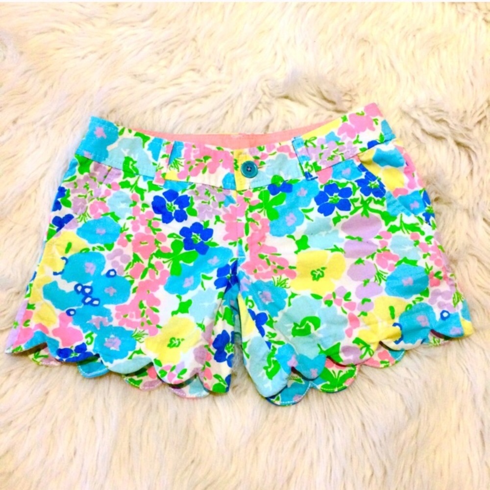 Lilly Pulitzer Floral Women's Shorts - Blue, Green, Yellow, Pink